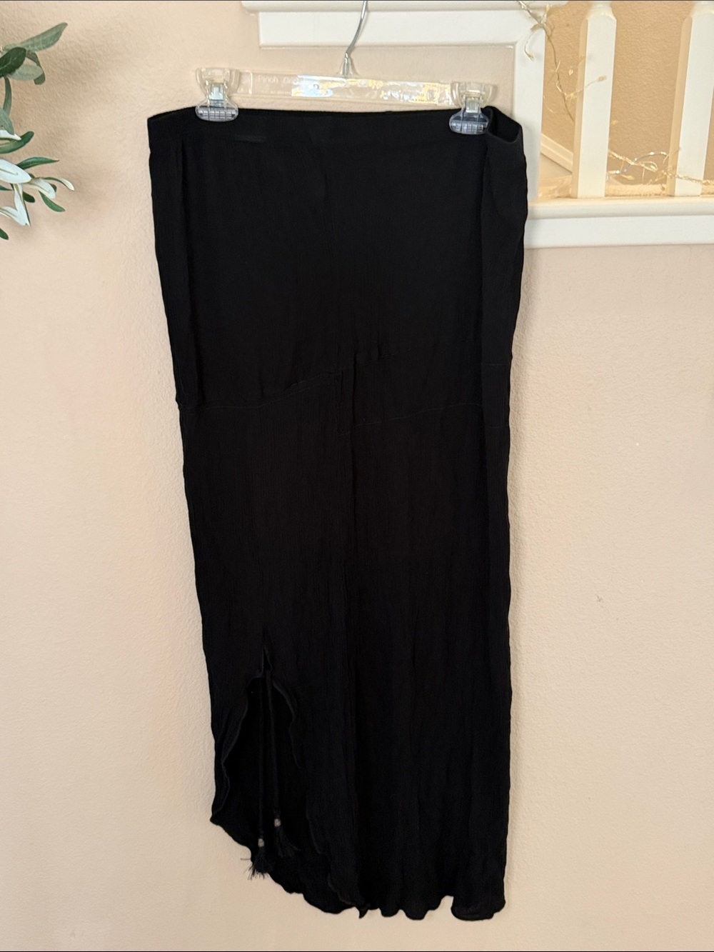 BECCA Pinza Smocked Strapless Black Midi Swim Coverup